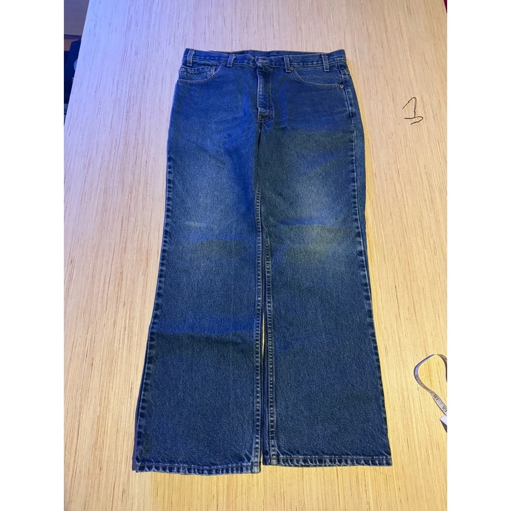 Levis 517 Vintage Mens Bootcut Jeans Medium Wash Denim 36x30 Blue Red Tab 38